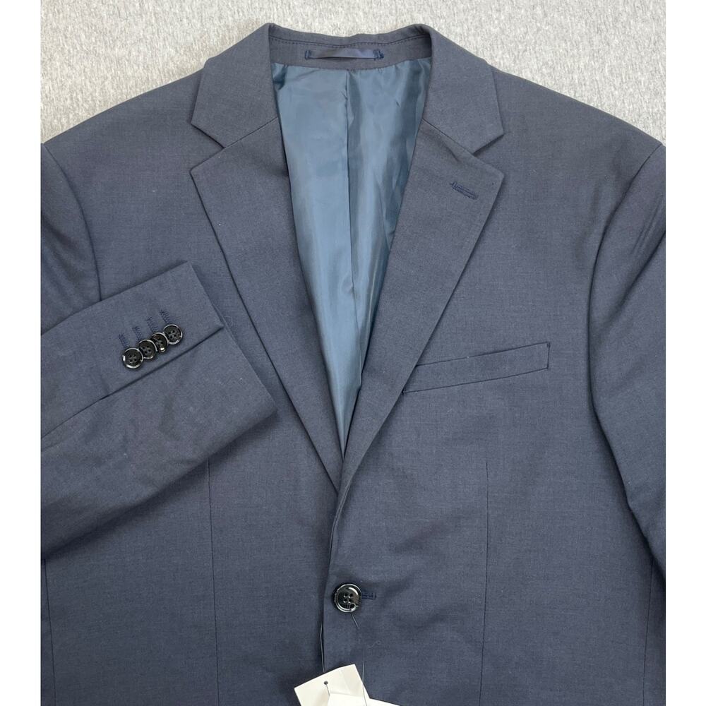 H&M Blazer Mens 38R Blue Stretch Classic Regular Fit Notch Lapel 2-Button Jacket